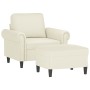 Sillón con taburete terciopelo crema 60 cm en Sofás | Comprar online en Foru.es