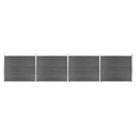 Set de paneles de valla WPC negro 699x146 cm de vidaXL, Paneles de vallas - Ref: Foro24-3070461, Precio: 822,39 €, Descuento: %