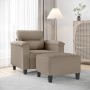 Sillón con taburete tela de microfibra gris taupe 60 cm en Sofás | Comprar online en Foru.es