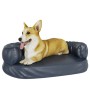 Cama para perros de espuma cuero sintético azul oscuro 60x42 cm de vidaXL, Camas para perros - Ref: Foro24-171313, Precio: 49...