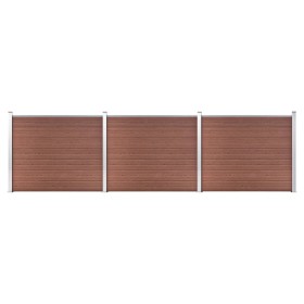 Set de panel de valla WPC marrón 526x146 cm de vidaXL, Paneles de vallas - Ref: Foro24-3070452, Precio: 783,38 €, Descuento: %