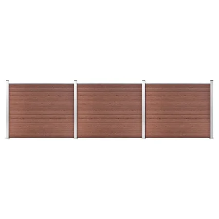 Set de panel de valla WPC marrón 526x146 cm de vidaXL, Paneles de vallas - Ref: Foro24-3070452, Precio: 871,62 €, Descuento: %