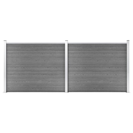 Set de panel de valla WPC gris 353x146 cm de vidaXL, Paneles de vallas - Ref: Foro24-3070455, Precio: 412,43 €, Descuento: %
