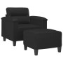Sillón con taburete cuero sintético negro 60 cm en Sofás | Comprar online en Foru.es