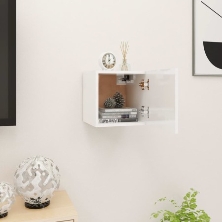 Muebles de salón de pared blanco brillo 30,5x30x30 cm de vidaXL, Muebles TV - Ref: Foro24-804499, Precio: 33,03 €, Descuento: %