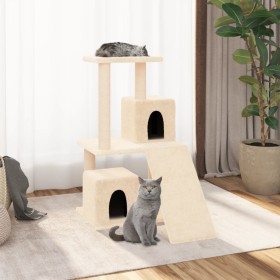 Rascador para gatos con postes de sisal color crema 82 cm en Mobiliario para gatos | Comprar online en Foru.es
