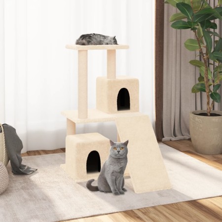 Rascador para gatos con postes de sisal color crema 82 cm en Mobiliario para gatos | Comprar online en Foru.es