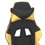 Silla gaming con reposapiés cuero sintético negro dorado de vidaXL, Sillones para videojuegos - Ref: Foro24-3143655, Precio: ...