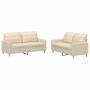 Juego de sofás con cojines 2 piezas tela crema en Sofás | Comprar online en Foru.es