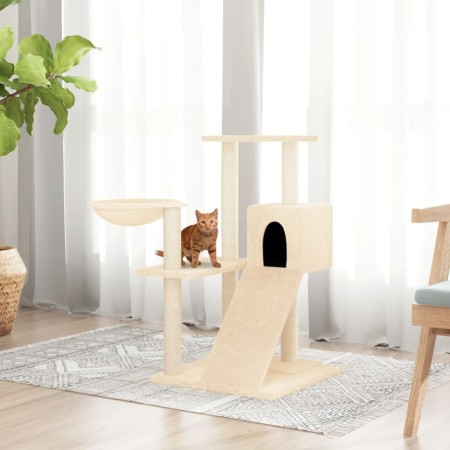 Rascador para gatos con postes de sisal color crema 82 cm en Mobiliario para gatos | Comprar online en Foru.es