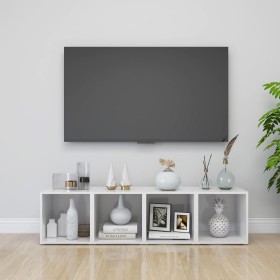 Muebles TV 4 uds madera contrachapada blanco brillo 37x35x37 cm de vidaXL, Muebles TV - Ref: Foro24-805518, Precio: 46,29 €, ...