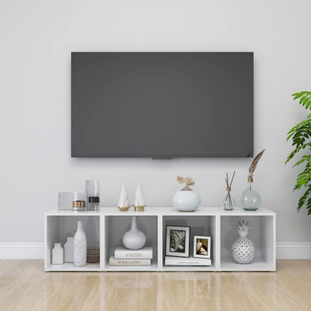 Muebles TV 4 uds madera contrachapada blanco brillo 37x35x37 cm de vidaXL, Muebles TV - Ref: Foro24-805518, Precio: 46,29 €, ...
