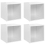 Muebles TV 4 uds madera contrachapada blanco brillo 37x35x37 cm de vidaXL, Muebles TV - Ref: Foro24-805518, Precio: 46,29 €, ...