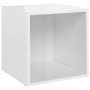 Muebles TV 4 uds madera contrachapada blanco brillo 37x35x37 cm de vidaXL, Muebles TV - Ref: Foro24-805518, Precio: 46,29 €, ...