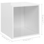 Muebles TV 4 uds madera contrachapada blanco brillo 37x35x37 cm de vidaXL, Muebles TV - Ref: Foro24-805518, Precio: 46,29 €, ...