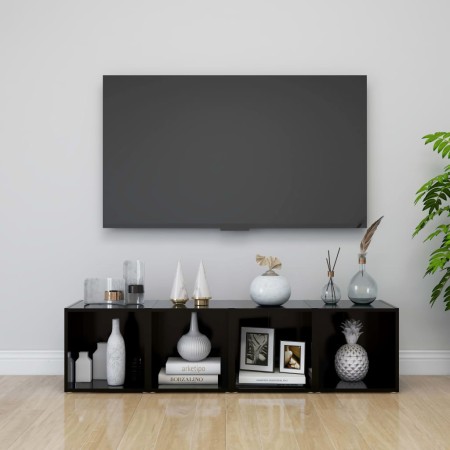 Muebles para TV 4 uds madera contrachapada negro 37x35x37 cm de vidaXL, Muebles TV - Ref: Foro24-805503, Precio: 54,41 €, Des...