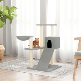 Rascador para gatos con postes de sisal gris claro 82 cm en Mobiliario para gatos | Comprar online en Foru.es