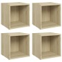 Muebles de TV 4uds madera contrachapada roble Sonoma 37x35x37cm de vidaXL, Muebles TV - Ref: Foro24-805509, Precio: 60,26 €, ...