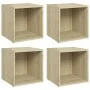 Muebles de TV 4uds madera contrachapada roble Sonoma 37x35x37cm de vidaXL, Muebles TV - Ref: Foro24-805509, Precio: 59,52 €, ...