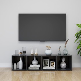 Muebles para TV 4 uds madera contrachapada gris 37x35x37 cm de vidaXL, Muebles TV - Ref: Foro24-805506, Precio: 51,18 €, Desc...