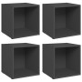 Muebles para TV 4 uds madera contrachapada gris 37x35x37 cm de vidaXL, Muebles TV - Ref: Foro24-805506, Precio: 51,18 €, Desc...