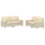 Juego de sofás con cojines 2 piezas tela crema en Sofás | Comprar online en Foru.es