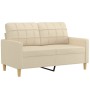 Juego de sofás con cojines 2 piezas tela crema en Sofás | Comprar online en Foru.es