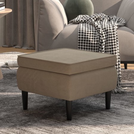 Taburete con patas de madera terciopelo gris claro de vidaXL, Taburetes y sillas plegables - Ref: Foro24-329436, Precio: 63,8...
