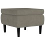 Taburete con patas de madera terciopelo gris claro de vidaXL, Taburetes y sillas plegables - Ref: Foro24-329436, Precio: 63,8...