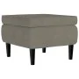 Taburete con patas de madera terciopelo gris claro de vidaXL, Taburetes y sillas plegables - Ref: Foro24-329436, Precio: 72,5...