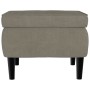 Taburete con patas de madera terciopelo gris claro de vidaXL, Taburetes y sillas plegables - Ref: Foro24-329436, Precio: 63,8...