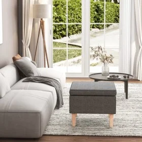 Hocker mit Holzbeinen, gepolstert mit hellgrauem Stoff von vidaXL, Klapphocker und Stühle - Ref: Foro24-329425, Preis: 80,08 ...