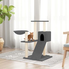 Rascador para gatos con postes de sisal gris oscuro 82 cm en Mobiliario para gatos | Comprar online en Foru.es