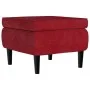 Stool with red velvet wooden legs by vidaXL, Folding stools and chairs - Ref: Foro24-329441, Price: 83,07 €, Discount: %