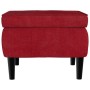 Taburete con patas de madera terciopelo rojo tinto de vidaXL, Taburetes y sillas plegables - Ref: Foro24-329441, Precio: 86,7...