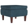 Taburete con patas de madera terciopelo azul de vidaXL, Taburetes y sillas plegables - Ref: Foro24-329456, Precio: 78,71 €, D...