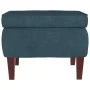 Taburete con patas de madera terciopelo azul de vidaXL, Taburetes y sillas plegables - Ref: Foro24-329456, Precio: 77,29 €, D...