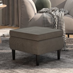 Taburete con patas de madera terciopelo gris oscuro de vidaXL, Taburetes y sillas plegables - Ref: Foro24-329437, Precio: 64,...