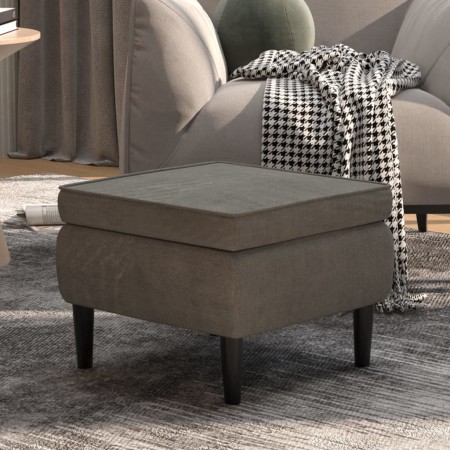 Taburete con patas de madera terciopelo gris oscuro de vidaXL, Taburetes y sillas plegables - Ref: Foro24-329437, Precio: 64,...