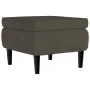 Taburete con patas de madera terciopelo gris oscuro by vidaXL, Folding stools and chairs - Ref: Foro24-329437, Price: 72,77 €...