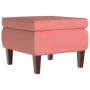 Taburete con patas de madera terciopelo rosa de vidaXL, Taburetes y sillas plegables - Ref: Foro24-329461, Precio: 73,54 €, D...