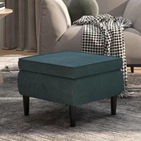 Taburete con patas de madera terciopelo azul by vidaXL, Folding stools and chairs - Ref: Foro24-329435, Price: 94,99 €, Disco...