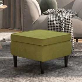 Stool with light green velvet wooden legs by vidaXL, Folding stools and chairs - Ref: Foro24-329439, Price: 67,63 €, Discount: %