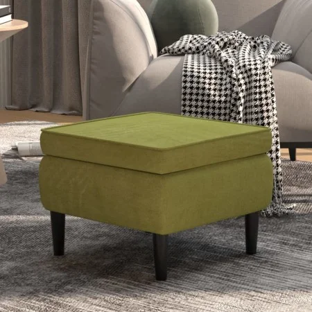 Taburete con patas de madera terciopelo verde claro de vidaXL, Taburetes y sillas plegables - Ref: Foro24-329439, Precio: 67,...