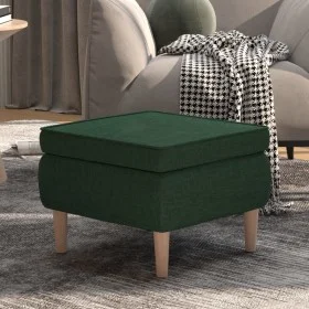 Taburete con patas de madera tapizado tela verde oscuro de vidaXL, Taburetes y sillas plegables - Ref: Foro24-329452, Precio:...