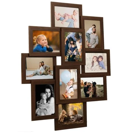 Marco collage para fotos 10x(13x18 cm) marrón oscuro MDF de vidaXL, Marcos para fotos - Ref: Foro24-332779, Precio: 36,03 €, ...
