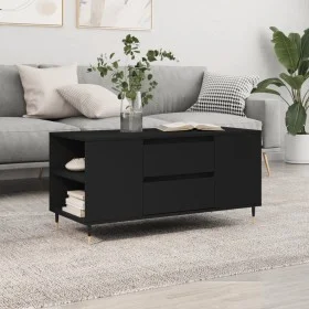 Black engineered wood coffee table 102x44.5x50 cm by vidaXL, Coffee table - Ref: Foro24-830989, Price: 78,82 €, Discount: %