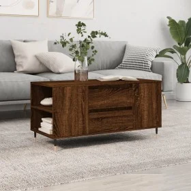 Mesa de centro madera de ingeniería marrón roble 102x44,5x50 cm de vidaXL, Mesas de centro - Ref: Foro24-830995, Precio: 77,8...