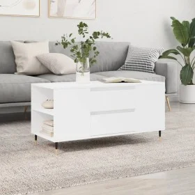 Mesa de centro madera de ingeniería blanco 102x44,5x50 cm de vidaXL, Mesas de centro - Ref: Foro24-830988, Precio: 77,88 €, D...