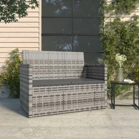 Banco de jardín con cojines ratán sintético gris 105 cm de vidaXL, Bancos de jardín - Ref: Foro24-362317, Precio: 97,60 €, De...